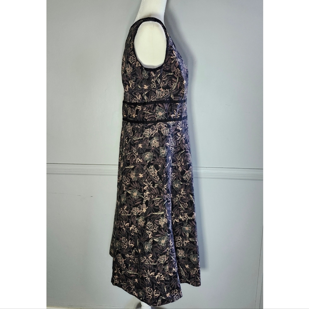 Vintage Croft & Barrow Tropical Hawaiian Vacation Purple Sleeveless A-Line Dress - Picture 2 of 6